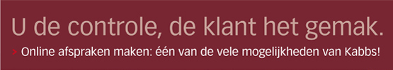 U de controle de klant het gemak!\Online afspraken maken: ��n van de vele mogelijkheden van Kabbs!